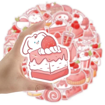 10/60 шт. Мультяшные 3D наклейки для закусок, Розовый торт, десерт, Наклейка с рисунком еды для девочек и мальчиков, подарок на день рождения, Милая игрушка-наклейка