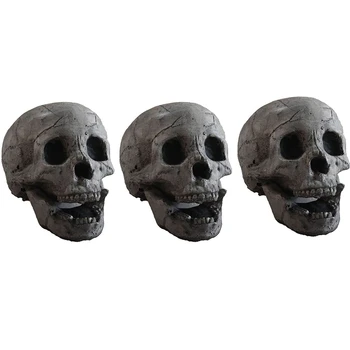 3X Огнестойкая портативная скульптура черепа, керамические украшения для Хэллоуина, реквизит для декора черепа