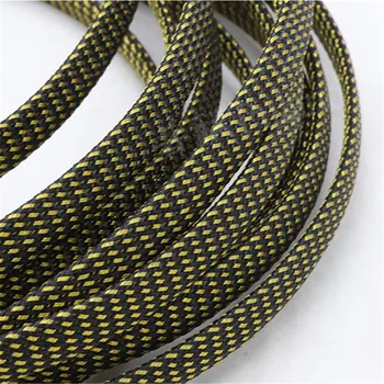 4-16 мм Черно-Золотые кабельные рукава из сетки из змеиной кожи для домашних ЖИВОТНЫХ, Расширяемая Изоляционная оболочка, Плетеная труба, Плотно защищающая нейлон