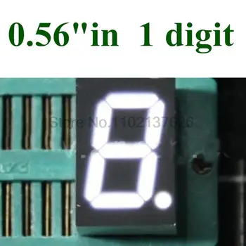 7-сегментный белый светодиодный дисплей 0,56 дюйма 1-битная цифровая трубка Пластиковый металлический общий анод (трубка Nixie)