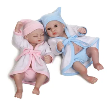 NPK 28 см Водонепроницаемая пара мини-кукол-младенцев Реалистичная живая кукла из твердого силикона для детей в подарок
