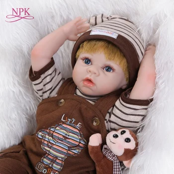 NPK Fashion 22-дюймовые Силиконовые Виниловые Куклы Baby Reborn в костюме Обезьяны с синтетическими волосами Новорожденная кукла Ручной работы Детские игрушки