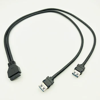 USB 3,0 20Pin Кабель для передней панели USB3.0 Концентратор USB 3,0 Двухпортовый USB 3,0 Разъем для материнской платы 20-Контактный Разъем Заголовка Кабель-адаптер