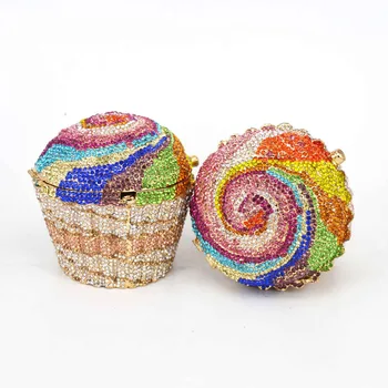 Копия Дизайнерского клатча для торта, Роскошные Вечерние сумочки с кристаллами и бриллиантами, женские мини-сумочки на цепочке, Свадебный кошелек A30