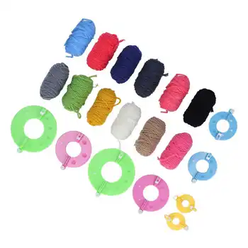 Набор Для изготовления помпонов, портативная прочная пряжа 12 цветов, пластик 4 разных размеров для поделок своими руками