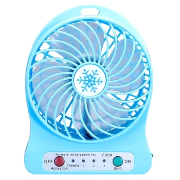 Портативный Перезаряжаемый Мини-вентилятор Воздушный Охладитель Мини-настольный вентилятор USB-Охлаждающие Перезаряжаемые Ручные Вентиляторы Синий