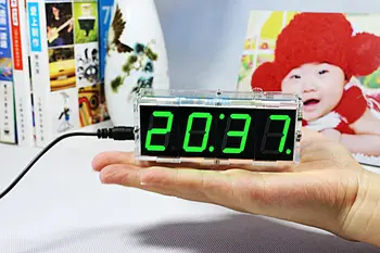Самодельный 4-значный светодиодный комплект электронных часов Большой экран Красный Синий зеленый светодиод 0
