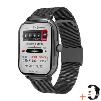 Смарт-часы 2023 Мужские Женские смарт-часы с 1,81-дюймовым экраном с пользовательским набором Bluetooth-вызова, частотой сердечных сокращений, металлические фитнес-часы с двойной фиксацией