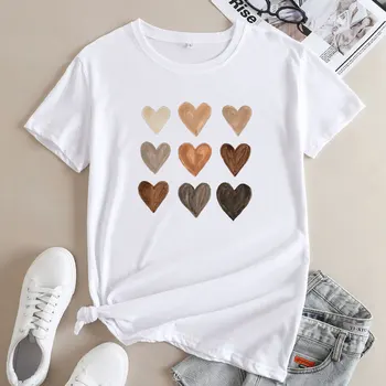 2023 Женская футболка большого размера Y2K, Милая футболка с надписью Love, Креативная Модная Белая футболка, женская летняя футболка с коротким рукавом 1