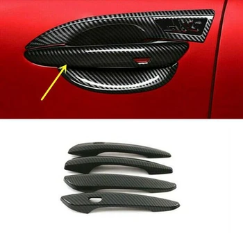 4шт Отделка рамы ручки боковой двери автомобиля из углеродного волокна для Mazda CX-30 CX30 2020 2021 2022 2