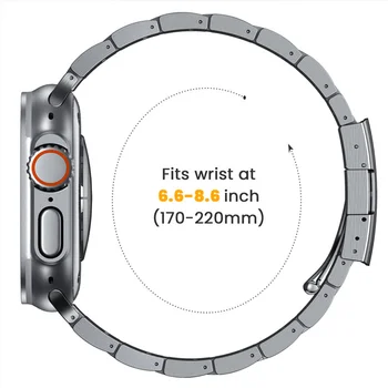 uhgbsd Ремешок Для Apple Watch Iwath 8 Ремешок Из Титанового Сплава Ultra Metal Сменный Браслет 42/45/49 мм Аппаратные Аксессуары 2