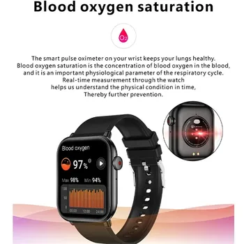 QX9 смарт-часы BT Call 1,96-дюймовый большой экран с контролем содержания кислорода в крови, сердечного ритма, состояния здоровья, SOS AI Воспроизведение голоса и музыки, умные часы 4
