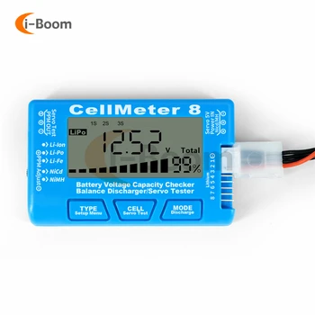 RC CellMeter 7 8 1-8 S ЖК-Цифровой Тестер Емкости Аккумулятора измеритель напряжения для LiPo li-lon NiMH Ni-Cd Li-Fe литий-железный аккумулятор 4